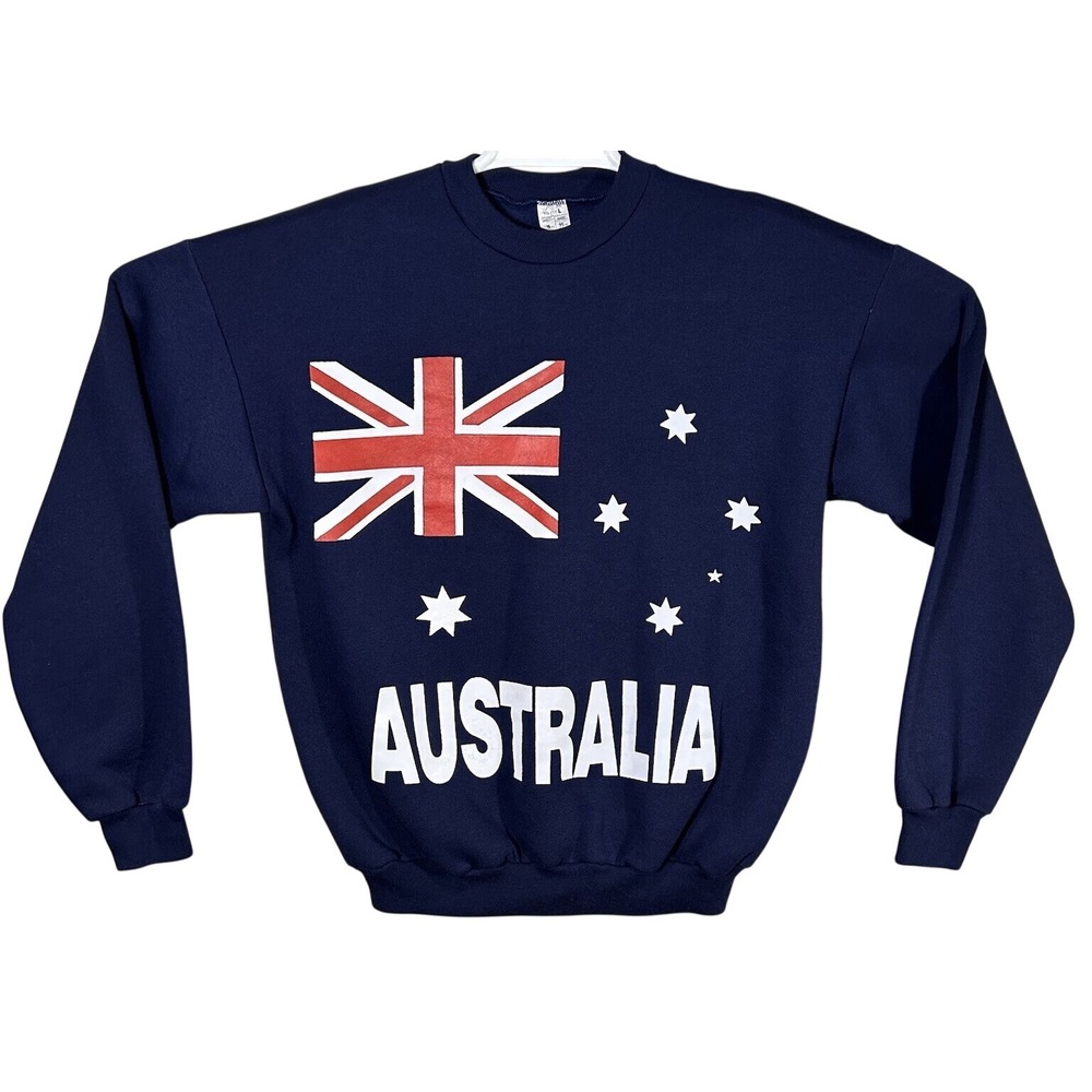 Aussie Australia Flag Sweatshirt Australian  Souvenir‎ Gift Size Large Blue